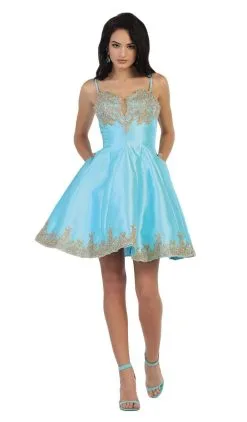 May Queen - MQ1445 Gilded Lace Applique Mikado Cocktail Dress 18 May Queen - MQ1445 Gilded Lace Applique Mikado Cocktail Dress -Hot Sale WEDDING Store may queen mq1445 gilded lace applique mikado cocktail dress special occasion dress 5658086244409