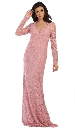 May Queen - MQ1451 Embellished Sheer Jewel Sheath Evening Dress -Hot Sale WEDDING Store may queen mq1451 embellished sheer jewel sheath evening dress special occasion dress 4 dusty rose 5657810534457