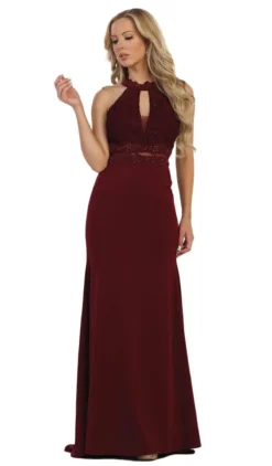 May Queen - MQ1506 Halter Bead Embellished Prom Dress 9 May Queen - MQ1506 Halter Bead Embellished Prom Dress -Hot Sale WEDDING Store may queen mq1506 halter bead embellished prom dress bridesmaid dresses 2 burgundy 5657592365113