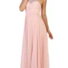 May Queen - MQ1507 Sleeveless Halter Neck Evening Dress - 1 Pc Blush In Size 14 Available
