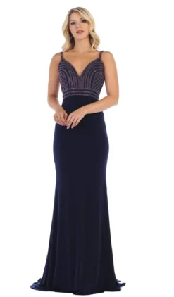 May Queen - MQ1587 Embellished Sweetheart Trumpet Evening Gown