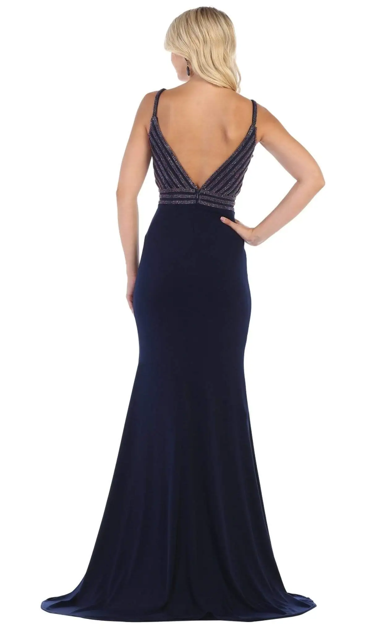 May Queen - MQ1587 Embellished Sweetheart Trumpet Evening Gown 2 May Queen - MQ1587 Embellished Sweetheart Trumpet Evening Gown - Image 2