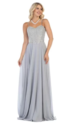 May Queen - MQ1588 Sequin Embellished A-Line Gown