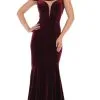 May Queen - MQ1592 Off-Shoulder Fitted Mermaid Evening Dress