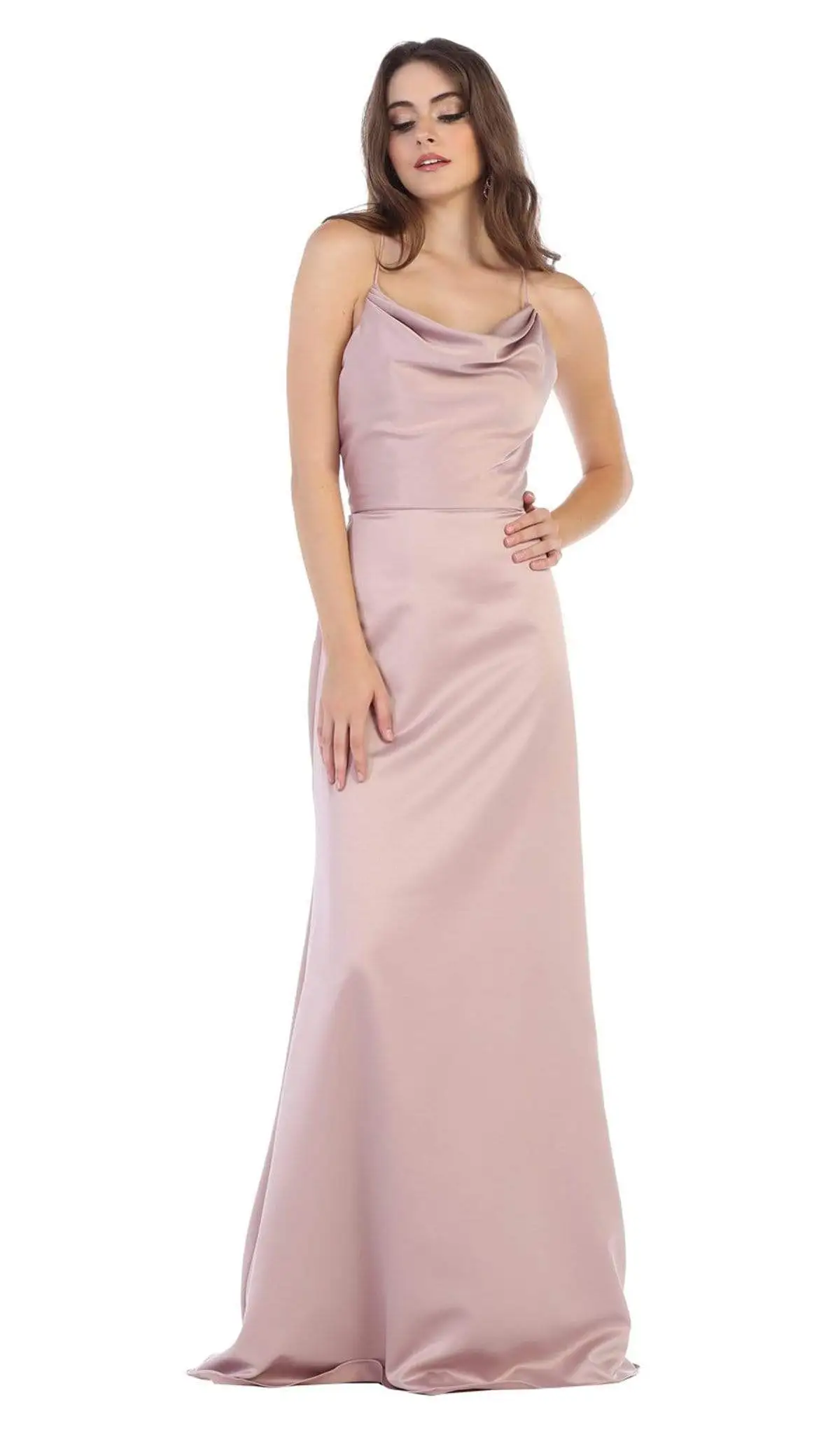 May Queen - MQ1594 Halter Neck Strappy Back Satin A-Line Gown 5 May Queen - MQ1594 Halter Neck Strappy Back Satin A-Line Gown - Image 5