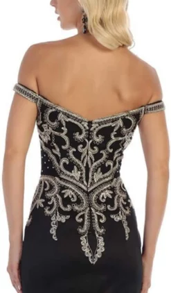 May Queen - MQ1609 Metallic Lace Appliqued Trumpet Gown -Hot Sale WEDDING Store may queen mq1609 metallic lace appliqued trumpet gown bridesmaid dresses 28498128830547