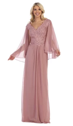 May Queen - MQ1612B Applique V-neck Long Sheath Dress 14 May Queen - MQ1612B Applique V-neck Long Sheath Dress -Hot Sale WEDDING Store may queen mq1612b applique v neck long sheath dress special occasion dress 6xl dusty rose 10823695859795