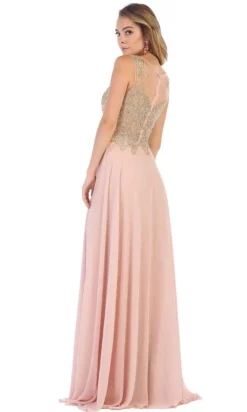 May Queen - MQ1616 Sleeveless Lace Applique Chiffon Long Dress -Hot Sale WEDDING Store may queen mq1616 sleeveless lace applique chiffon long dress bridesmaid dresses 28704781074515