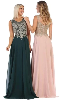May Queen - MQ1616 Sleeveless Lace Applique Chiffon Long Dress -Hot Sale WEDDING Store may queen mq1616 sleeveless lace applique chiffon long dress bridesmaid dresses 28704798769235