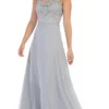 May Queen - MQ1621 Embellished Illusion Jewel A-line Dress