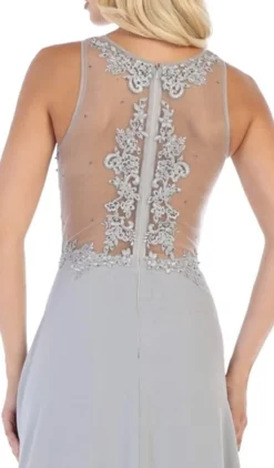 May Queen - MQ1621 Embellished Illusion Jewel A-line Dress -Hot Sale WEDDING Store may queen mq1621 embellished illusion jewel a line dress bridesmaid dresses 7015135182931