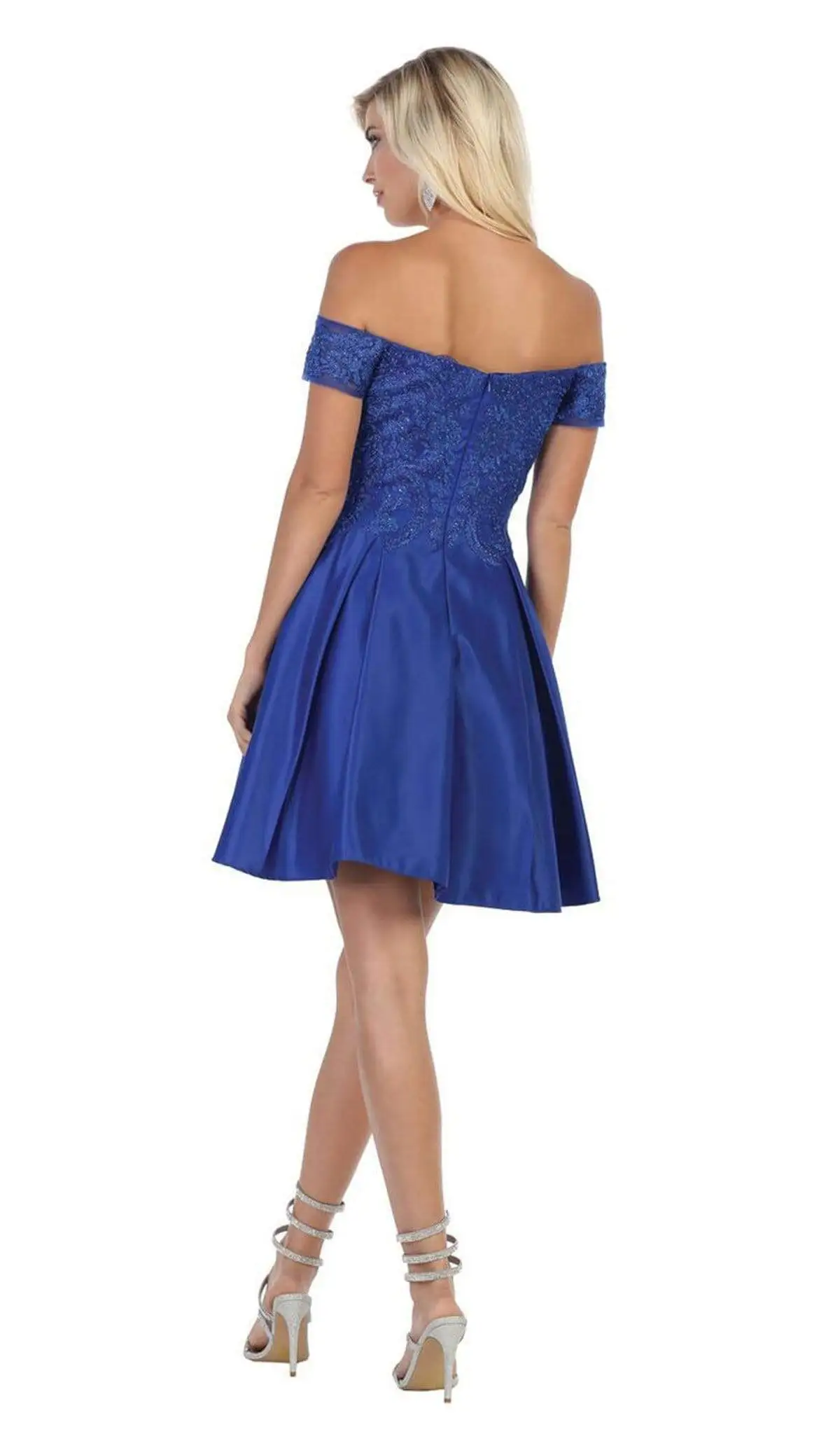 May Queen - MQ1634 Embellished Plunging Off-Shoulder A-line Dress 10 May Queen - MQ1634 Embellished Plunging Off-Shoulder A-line Dress - Image 10