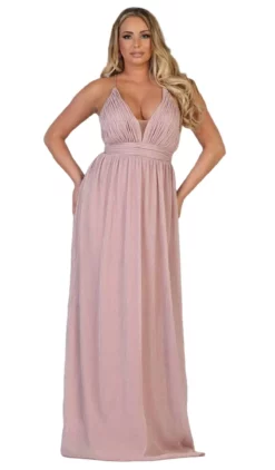 May Queen - MQ1635 Ruched Plunging V-Neck A-Line Dress -Hot Sale WEDDING Store may queen mq1635 ruched plunging v neck a line dress bridesmaid dresses 4 mauve 28493524992083