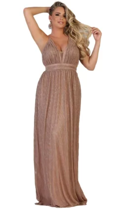 May Queen - MQ1635 Ruched Plunging V-Neck A-Line Dress -Hot Sale WEDDING Store may queen mq1635 ruched plunging v neck a line dress bridesmaid dresses 4 rosegold 28493528301651
