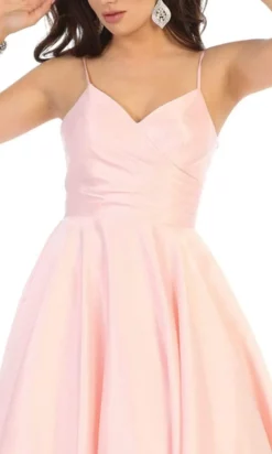 May Queen - MQ1678 Spaghetti Straps Corset Back Long Satin Gown -Hot Sale WEDDING Store may queen mq1678 spaghetti straps corset back long satin gown bridesmaid dresses 28704855097427