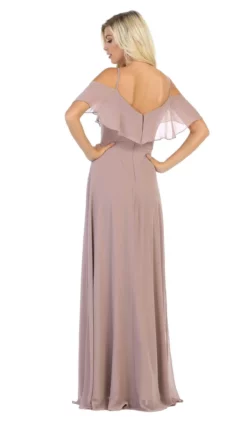 May Queen - MQ1686 Draping Off Shoulder Chiffon Long Dress -Hot Sale WEDDING Store may queen mq1686 draping off shoulder chiffon long dress bridesmaid dresses 27975932051539