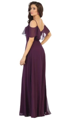 May Queen - MQ1686 Draping Off Shoulder Chiffon Long Dress -Hot Sale WEDDING Store may queen mq1686 draping off shoulder chiffon long dress bridesmaid dresses 27975970095187
