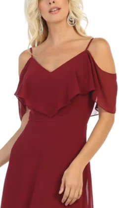 May Queen - MQ1686 Draping Off Shoulder Chiffon Long Dress -Hot Sale WEDDING Store may queen mq1686 draping off shoulder chiffon long dress bridesmaid dresses 27975972618323