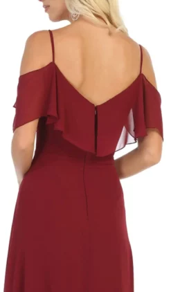 May Queen - MQ1686 Draping Off Shoulder Chiffon Long Dress -Hot Sale WEDDING Store may queen mq1686 draping off shoulder chiffon long dress bridesmaid dresses 27975988543571