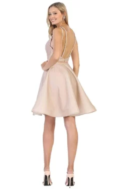 May Queen - MQ1697 Deep V-neck A-line Cocktail Dress -Hot Sale WEDDING Store may queen mq1697 deep v neck a line cocktail dress cocktail dresses 28079243591763