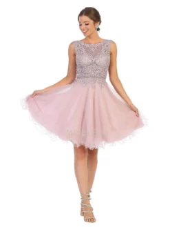 May Queen - MQ1751 Embroidered Bateau A-line Dress -Hot Sale WEDDING Store may queen mq1751 embroidered bateau a line dress homecoming dresses 4 mauve 28080663232595