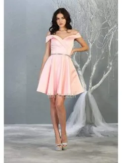May Queen - MQ1815 Off Shoulder Satin Cocktail Dress 15 May Queen - MQ1815 Off Shoulder Satin Cocktail Dress -Hot Sale WEDDING Store may queen mq1815 off shoulder satin cocktail dress homecoming dresses 2 blush 28081125130323