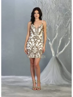 May Queen - MQ1829 Plunging V-Neck Sheath Cocktail Dress 14 May Queen - MQ1829 Plunging V-Neck Sheath Cocktail Dress -Hot Sale WEDDING Store may queen mq1829 plunging v neck sheath cocktail dress homecoming dresses 4 ivory gold 28211159990355