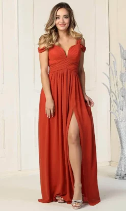 May Queen MQ1848 - Cold Shoulder Prom Dress -Hot Sale WEDDING Store may queen mq1848 cold shoulder prom dress evening dresses 4 rust 32357432262739