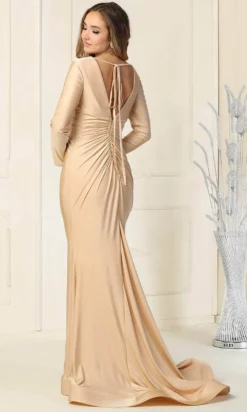 May Queen MQ1873 - V-Neck Knotted Formal Dress -Hot Sale WEDDING Store may queen mq1873 v neck knotted formal dress special occasion dress 29832105492563