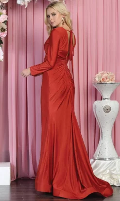 May Queen MQ1873 - V-Neck Knotted Formal Dress -Hot Sale WEDDING Store may queen mq1873 v neck knotted formal dress special occasion dress 29832105656403