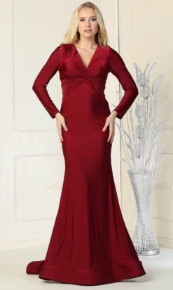 May Queen MQ1873 - V-Neck Knotted Formal Dress
