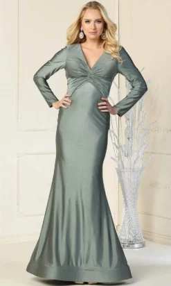 May Queen MQ1873 - V-Neck Knotted Formal Dress -Hot Sale WEDDING Store may queen mq1873 v neck knotted formal dress special occasion dress 29832105787475