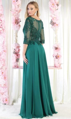 May Queen MQ1936 - Long Sleeve V Neck Evening Dress -Hot Sale WEDDING Store may queen mq1936 long sleeve v neck evening dress evening dresses 32137707028563
