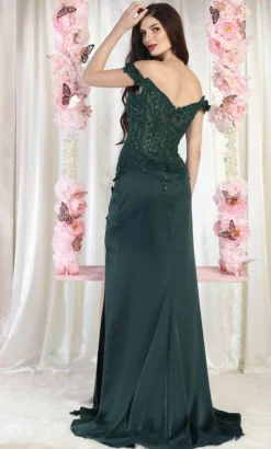 May Queen MQ1962 - Off Shoulder Slit Evening Dress -Hot Sale WEDDING Store may queen mq1962 off shoulder slit evening dress evening dresses 32136866725971