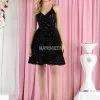May Queen MQ1963 - Strappy Paillette-Detailed Short Dress