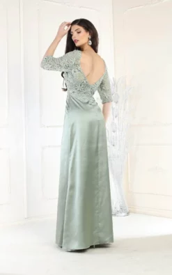 May Queen MQ1969 - Quarter Length Lace Satin Gown -Hot Sale WEDDING Store may queen mq1969 quarter length lace satin gown special occasion dress 32331287068755