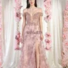 May Queen MQ1975 - Off Shoulder Plunging Enchanting Gown
