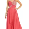 May Queen - One Shoulder Strapped Sweetheart Evening Dress