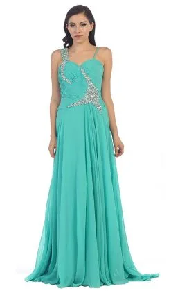 May Queen - Rhinestone Embellished Pleated Evening Gown -Hot Sale WEDDING Store may queen rhinestone embellished pleated evening gown special occasion dress 4 mint 5659119550521