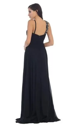 May Queen - Rhinestone Embellished Pleated Evening Gown -Hot Sale WEDDING Store may queen rhinestone embellished pleated evening gown special occasion dress 5659119452217