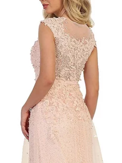 May Queen - RQ7556 Embellished Illusion Jewel Fitted Evening Gown -Hot Sale WEDDING Store may queen rq7556 embellished illusion jewel fitted evening gown special occasion dress 5658026672185