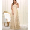 May Queen RQ7599 - Strapless Overlay Dress