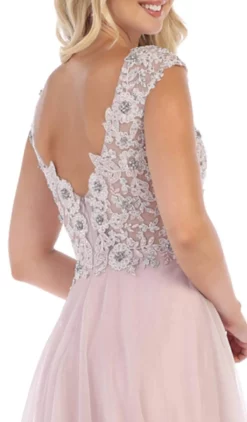 May Queen - RQ7645 Floral Applique Ornate Cap Sleeve Gown -Hot Sale WEDDING Store may queen rq7645 floral applique ornate cap sleeve gown bridesmaid dresses 28824623841363