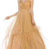 May Queen - RQ7658 Spaghetti Strap Crisscross Bodice Tulle Dress