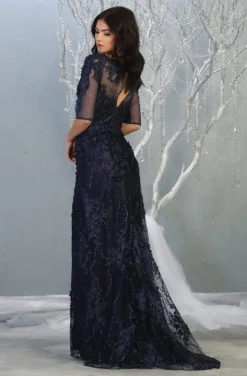 May Queen - RQ7873 Floral Applique V-neck Trumpet Dress 11 May Queen - RQ7873 Floral Applique V-neck Trumpet Dress -Hot Sale WEDDING Store may queen rq7873 floral applique v neck trumpet dress mother of the bride dresses 28212806025299