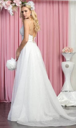 May Queen RQ7895 - Sleeveless V-neck Wedding Gown -Hot Sale WEDDING Store may queen rq7895 sleeveless v neck wedding gown wedding dresses 29844925710419