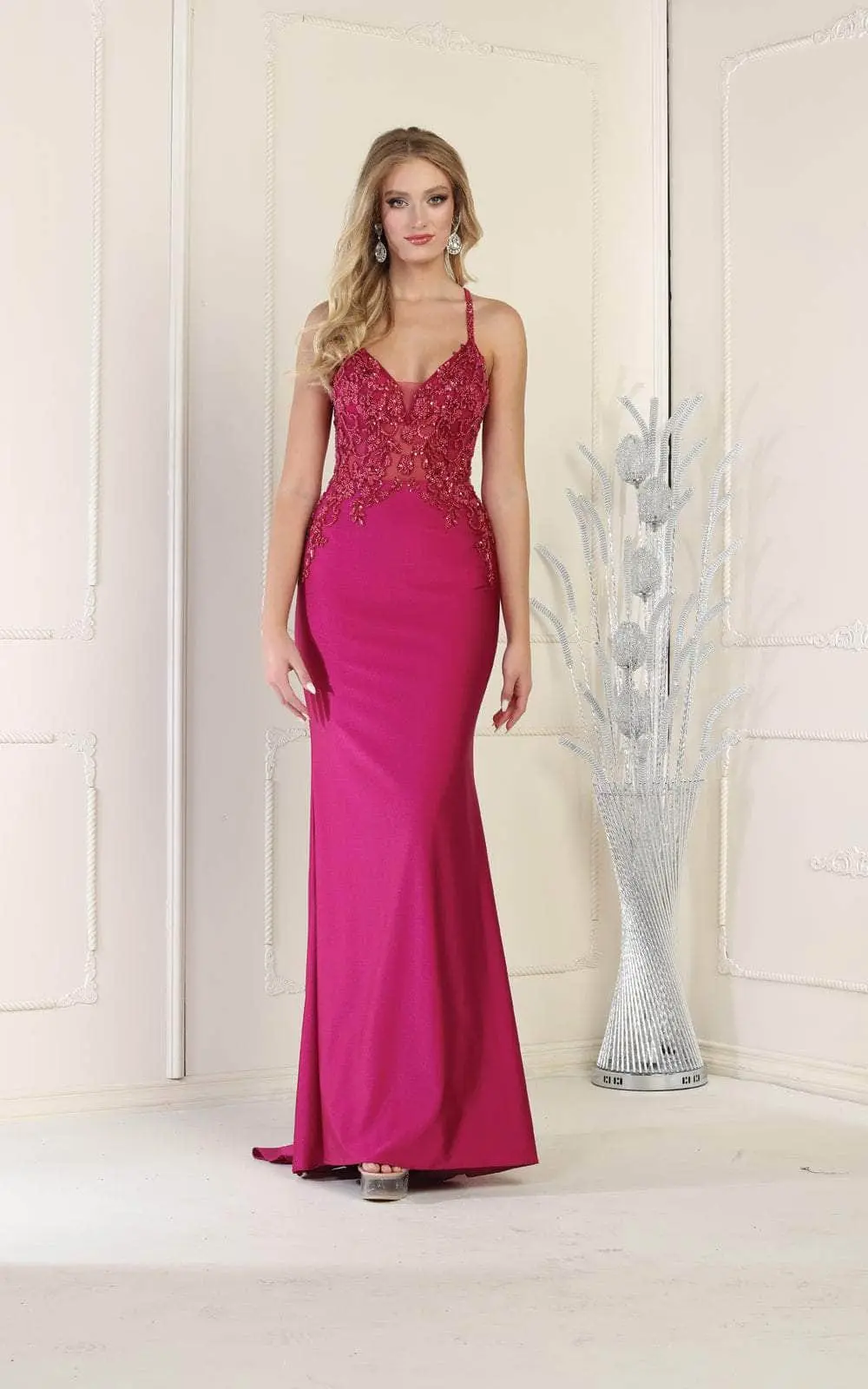 May Queen RQ7991 - Embellished Sleeveless Evening Dress 7 May Queen RQ7991 - Embellished Sleeveless Evening Dress - Image 7