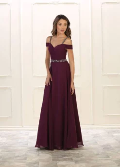 May Queen - Ruched Off Shoulder Bridal Dress MQ-1515 - 1 Pc Hunter Green In Size 8 Available