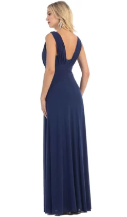 May Queen - Sleeveless Ruched Panel A-Line Long Bridesmaid Dress -Hot Sale WEDDING Store may queen sleeveless ruched panel a line long bridesmaid dress special occasion dress 5657471680569