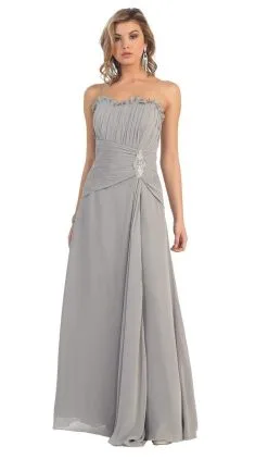 May Queen - Strapless Pleated A-Line Gown With Bolero MQ 630 - 1 Pc Teal In Size L Available -Hot Sale WEDDING Store may queen strapless pleated a line gown with bolero mq 630 1 pc teal in size l available ccsale 11962309771347
